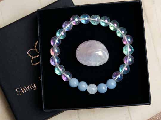 Edelsteen-set All That Heaven Will Allow met steen van aura rozenkwarts