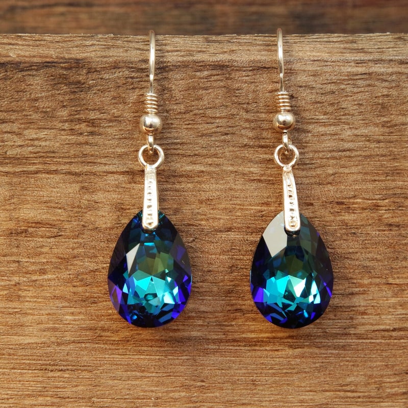 Swarovski druppel oorbellen