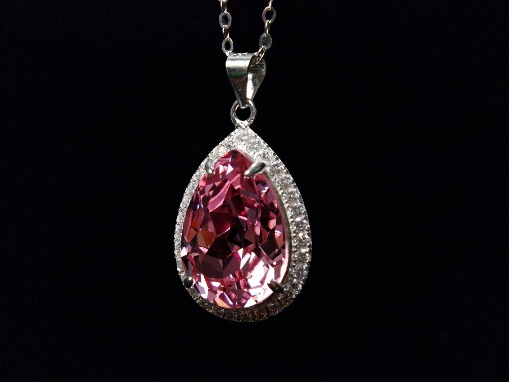 Ketting DeLuxe Druppel 'Isabella' - Light Rose