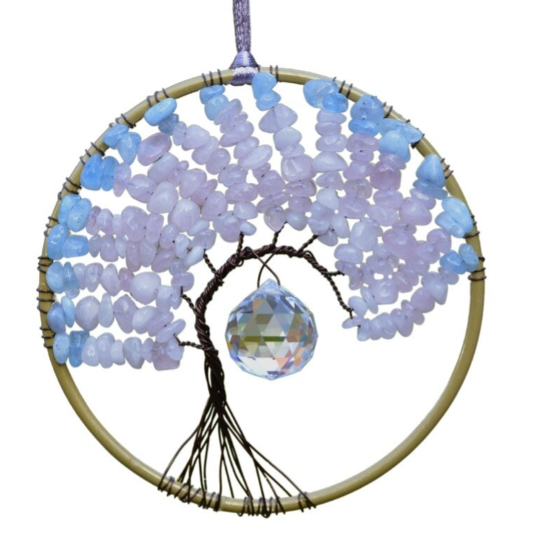 Suncatcher Rozenkwarts & Aquamarijn