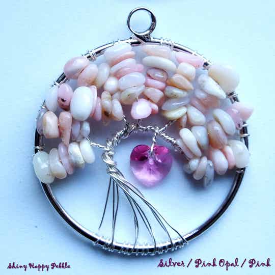 Levensboom- Hart Roze Opaal