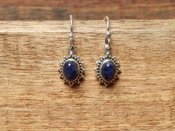 Lapis Lazuli zilveren oorbellen klein