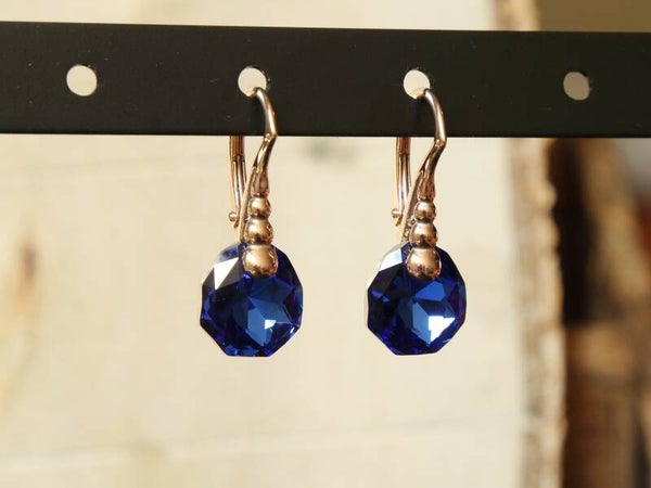 Oorbellen Sapphire Comet Majestic, rosé-verguld