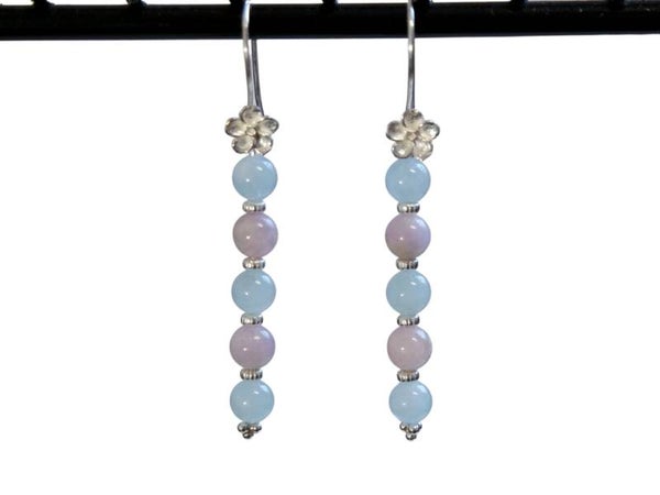 Oorbellen met Kunziet & Aquamarijn