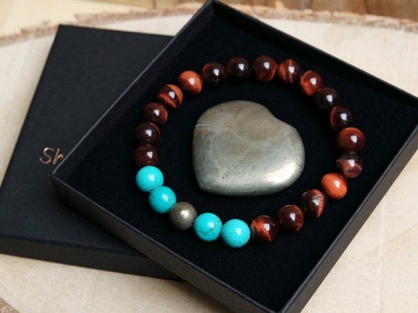 Edelsteen-set On Top of the World met hart van pyriet