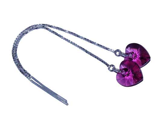 Fuchsia threader oorbellen