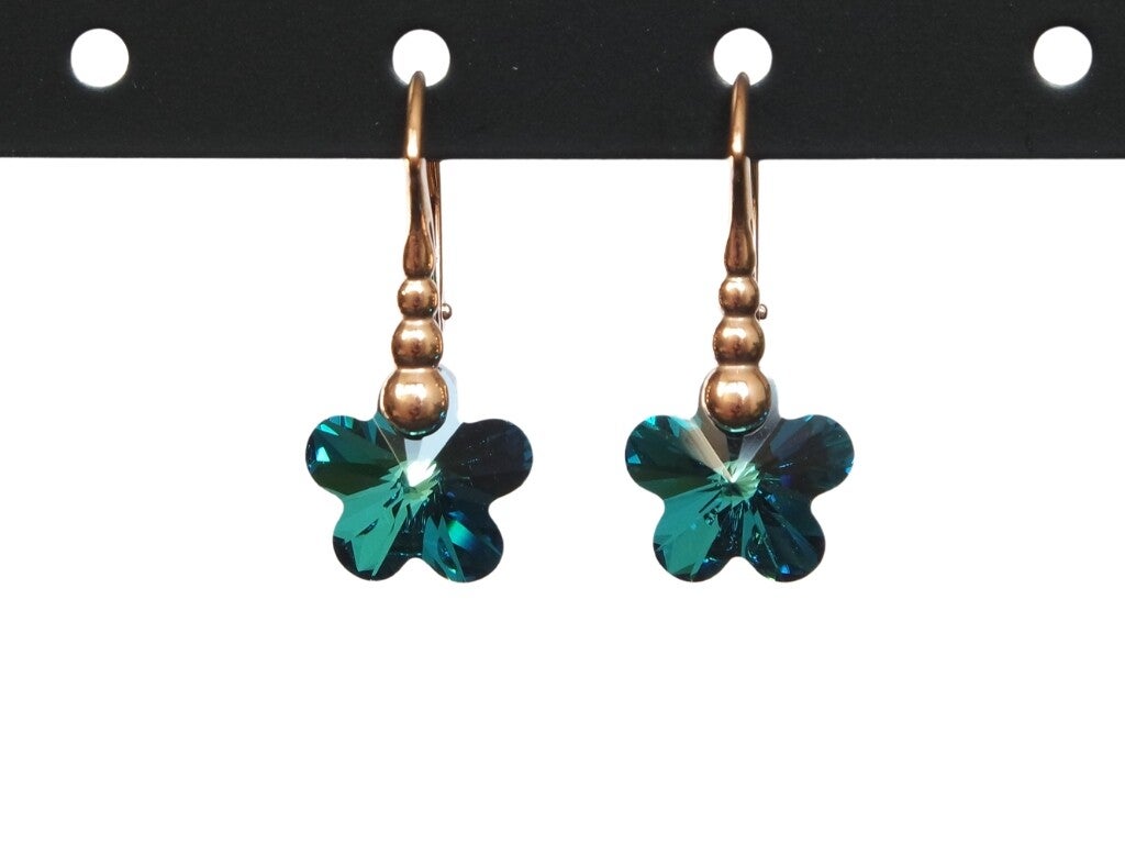 Crystal Bermuda Oorbellen Bloem, rosé verguld