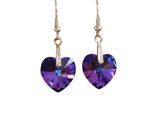 Oorbellen Hart Groot Blauw - Heliotrope