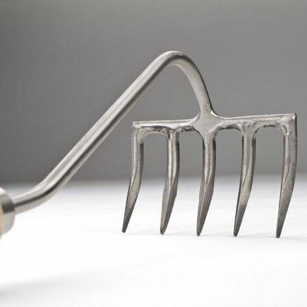 Sneeboer Handrake, 5 tines, stainless steel