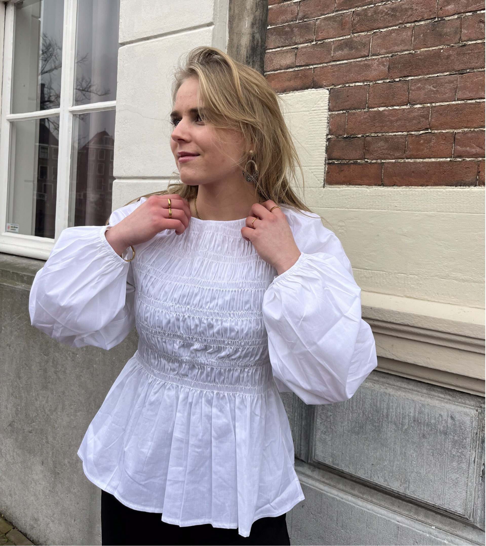 Puff blouse white