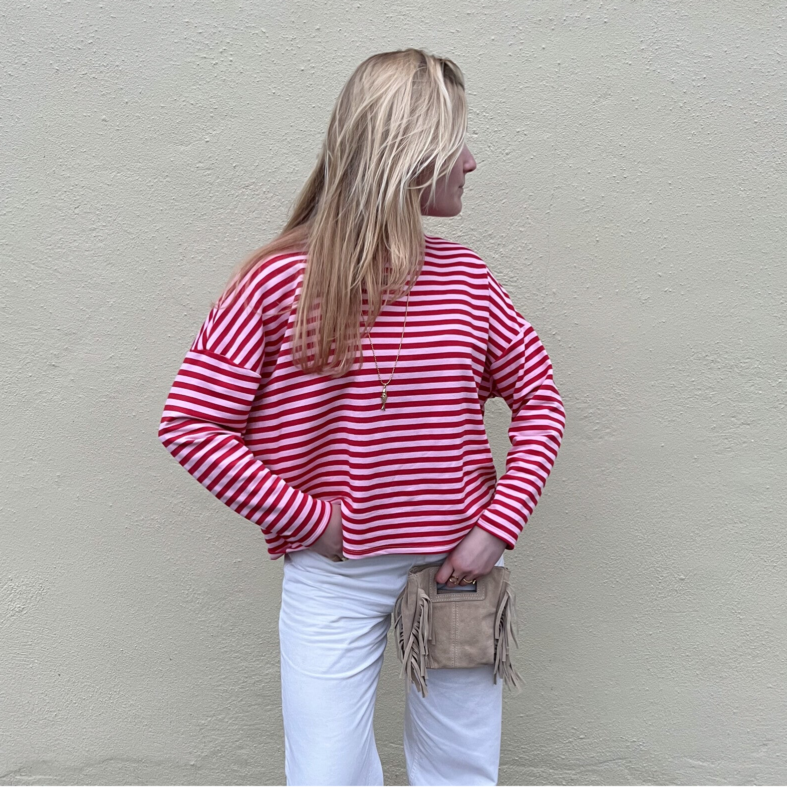 The striped long sleeve red/pink