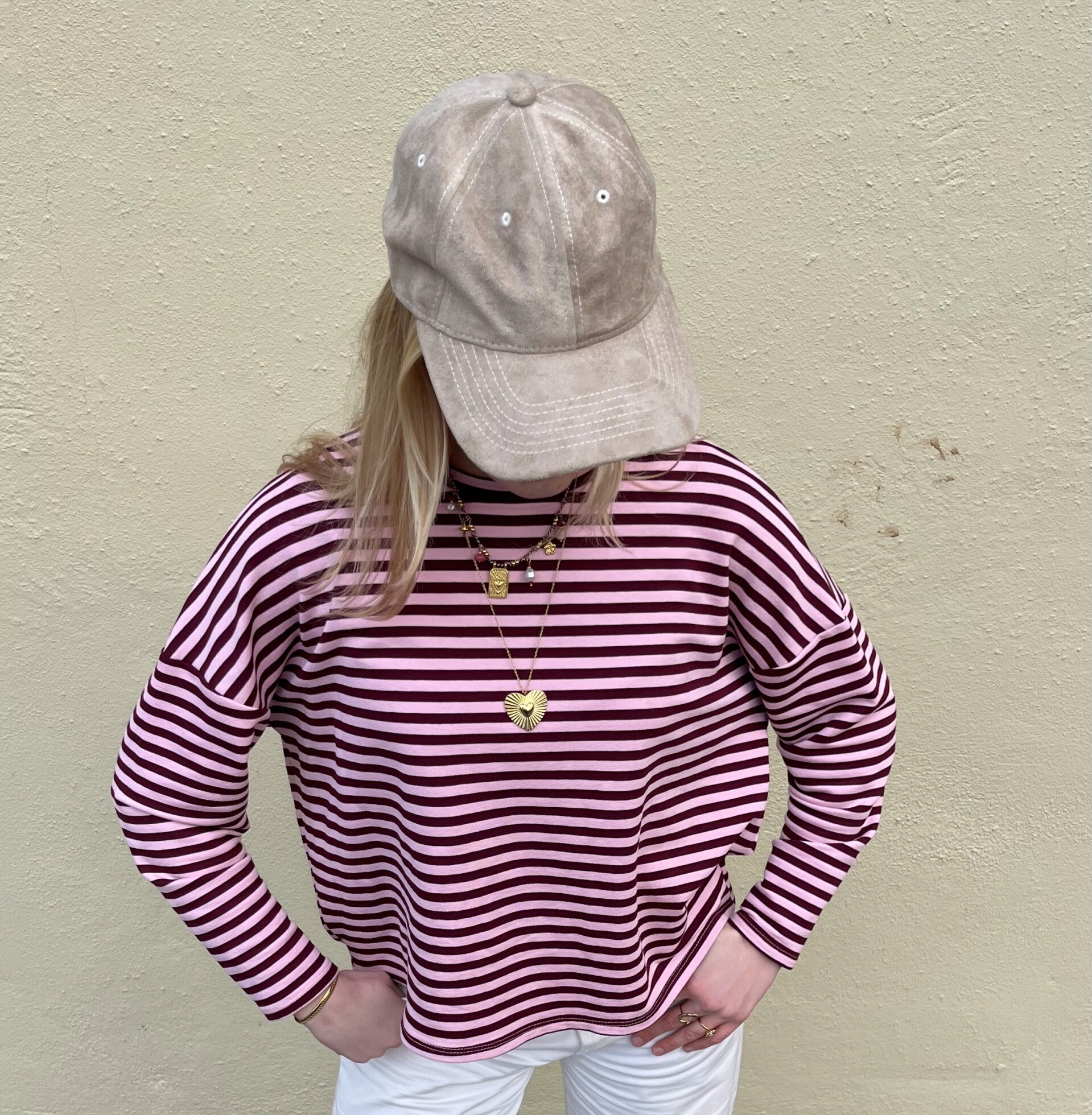 The striped long sleeve bordeaux/pink