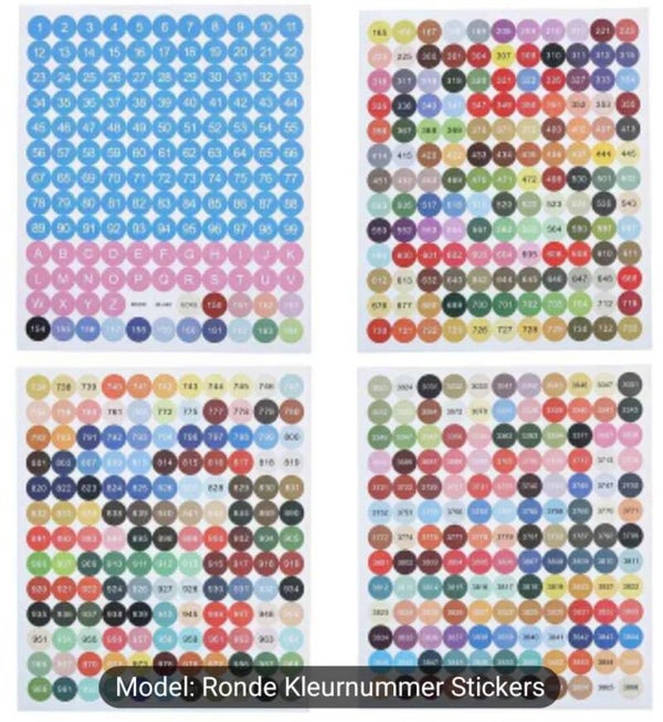 Kleur nummer stickers rond - Accessoires