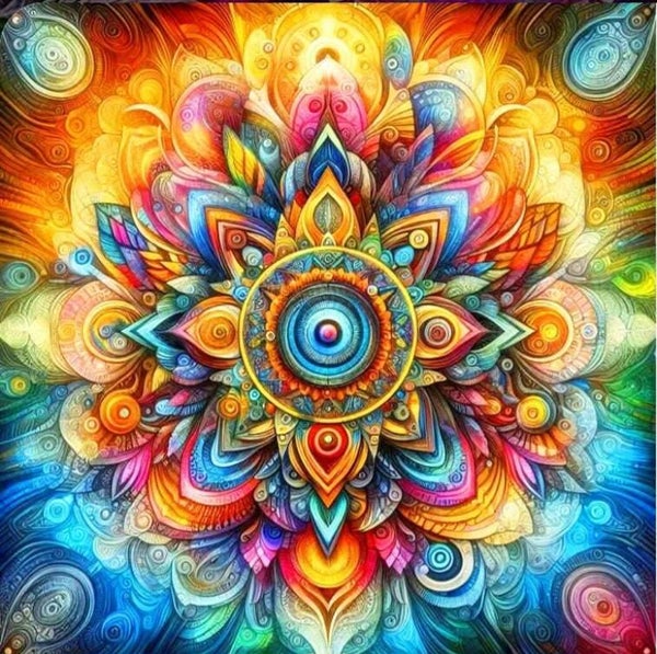 mandala in kleur - Diamond painting