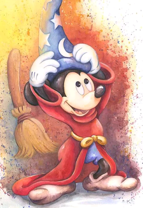 Mickey mousse met hoed - Diamond Painting
