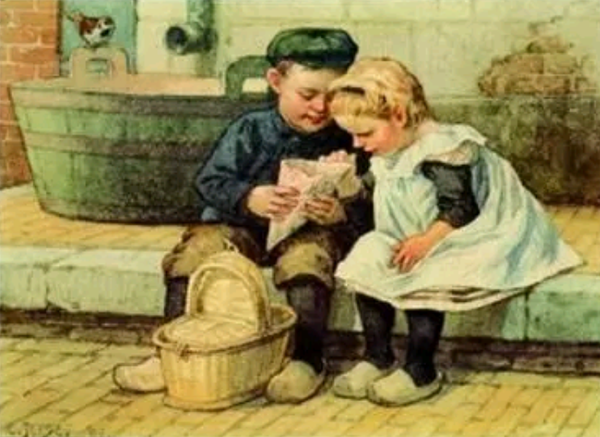 Ot en Sien , op de stoep - Diamond Paintng Rond