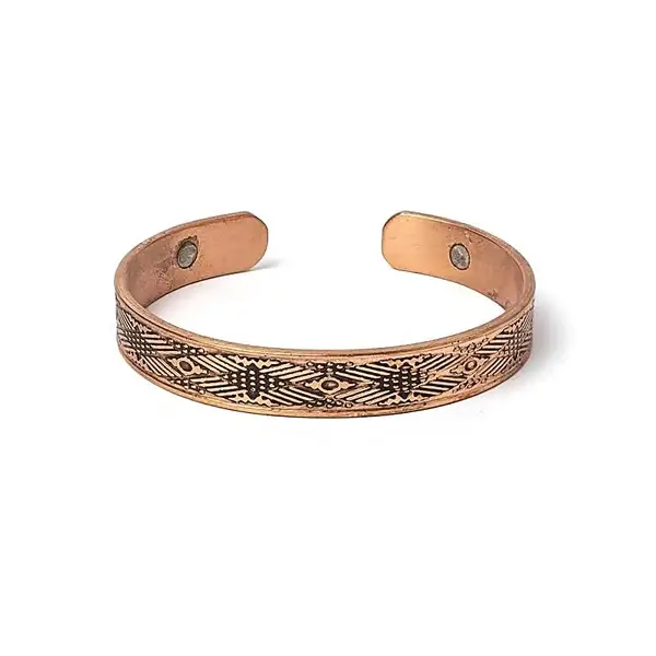 2x Armband Kupfer überkreuzte Streifen magnetisch