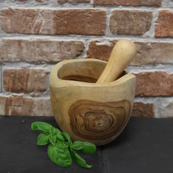 Teakholz Stößel & Mörser