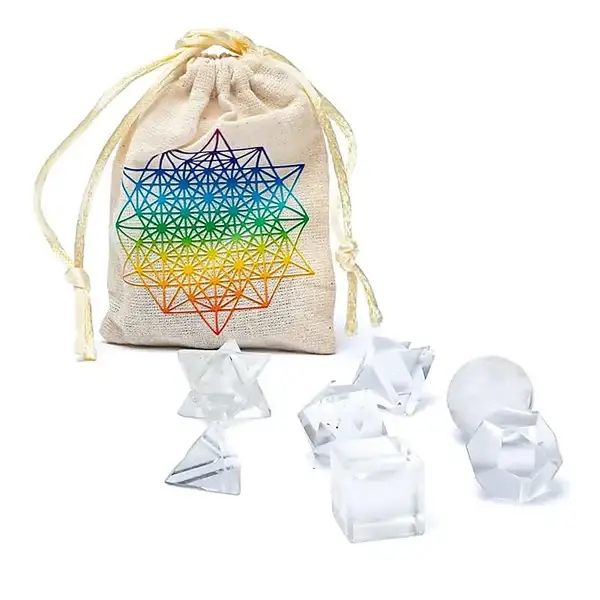 Bergkristall Heilige Geometrie 7-teiliges Set - weitere Varianten