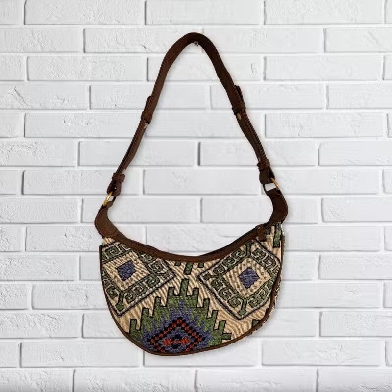 Jacquard-Hobo-Tasche - handgefertigt