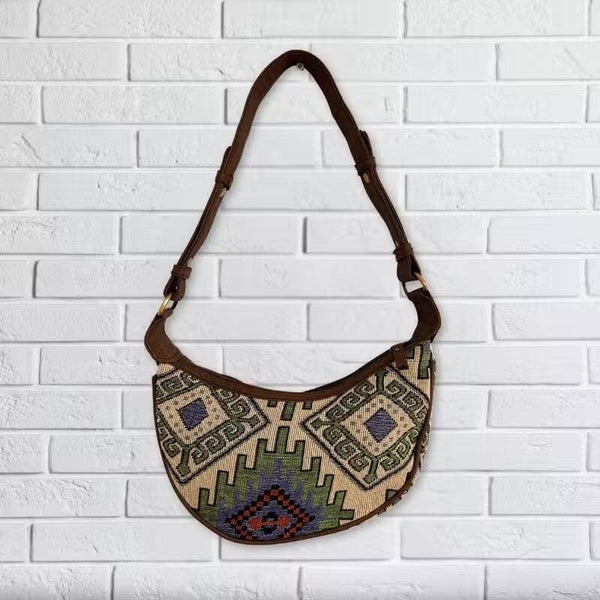Jacquard-Hobo-Tasche - handgefertigt