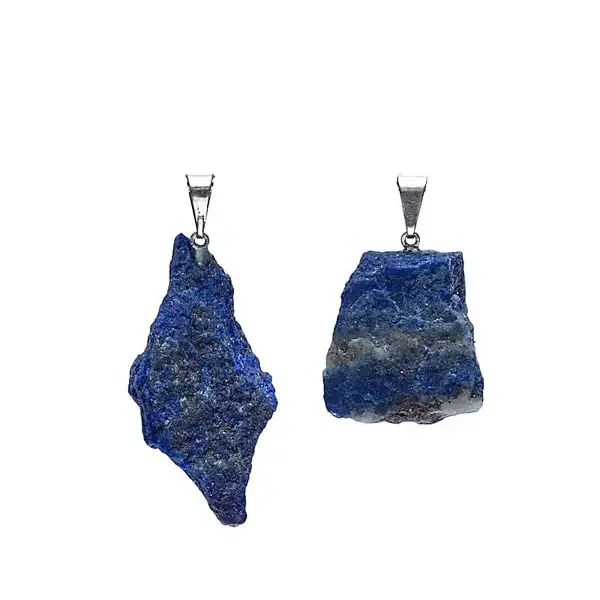2x Edelstein Anhänger Lapislazuli roh