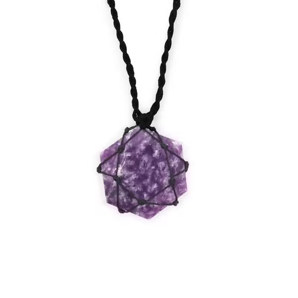 Lepidolit-Anhänger – Hexagon