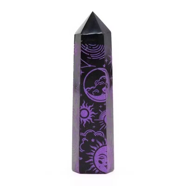 Obsidianobelisk „Mystic Story – Deep Purple“