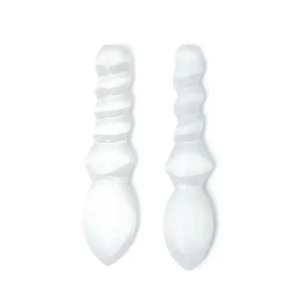 2x Selenit Spirale Athame