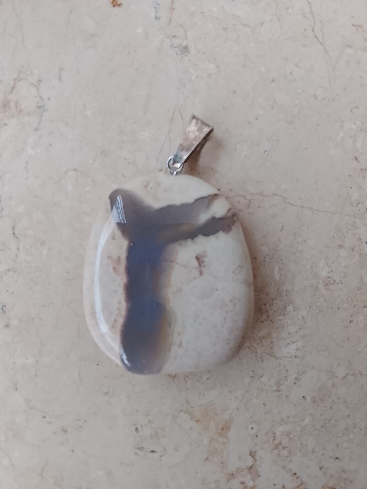 Unikat: Australischer Amulettstein / Thunderegg - Schmuckanhänger mit Silberöse