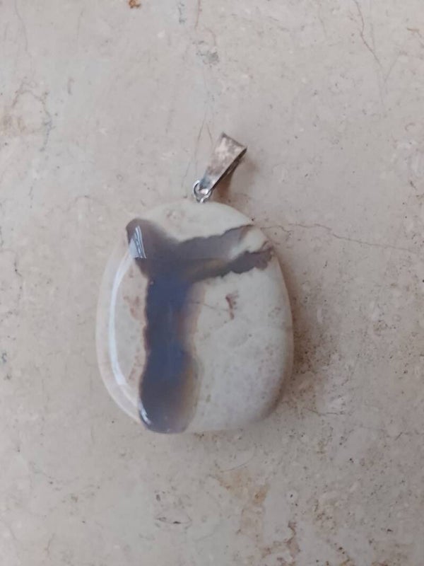 Unikat: Australischer Amulettstein / Thunderegg - Schmuckanhänger mit Silberöse