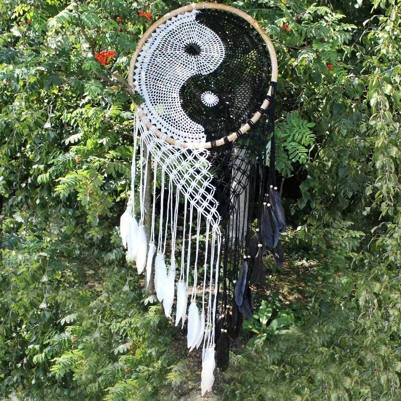 Bali-Traumfänger „Yin Yang“ – extragroß, Ø 50 cm