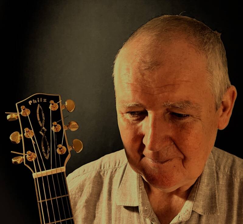 Phil Cully with Philz guitar