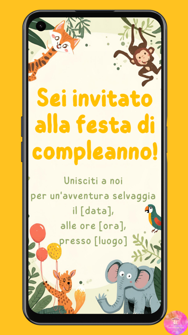 ANIMALI DELLA GIUNGLA- invito digitale (COD. 002)