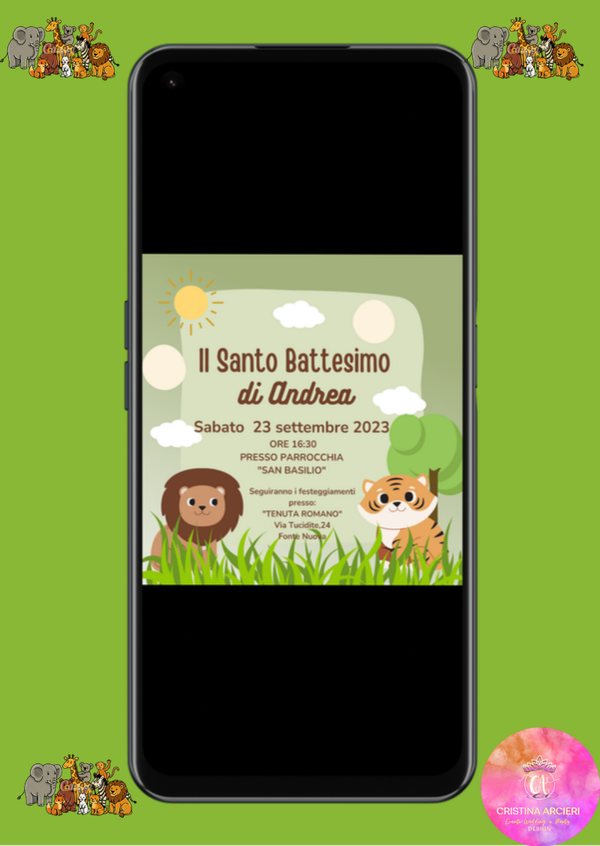 ANIMALI DELLA GIUNGLA- invito digitale (Cod. 003)