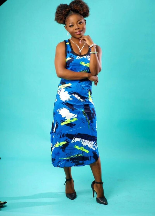 Blue Abstract Maxi Dress