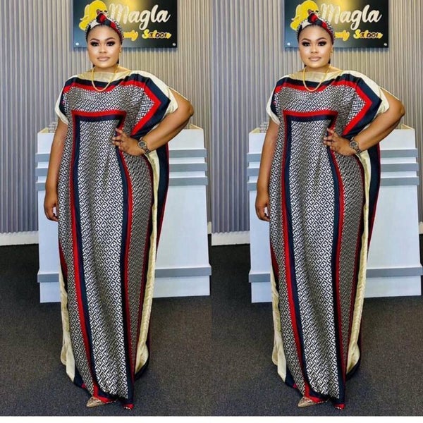 Royal Print Kaftan Dress