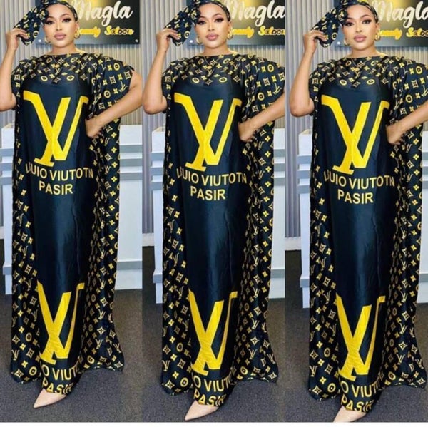 Black & Gold Statement Kaftan Dress