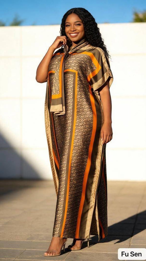 Autumn Luxe Kaftan Dress