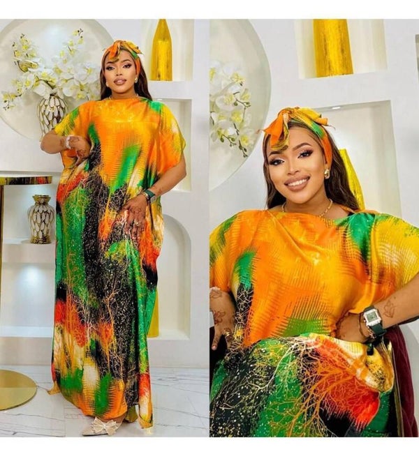 Vibrant Abstract Kaftan Dress