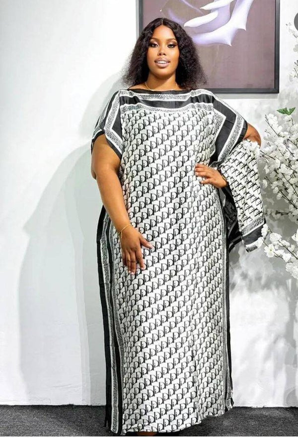 Monogram Elegance Maxi Dress