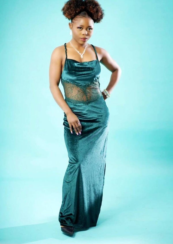 Emerald Velvet Evening Gown