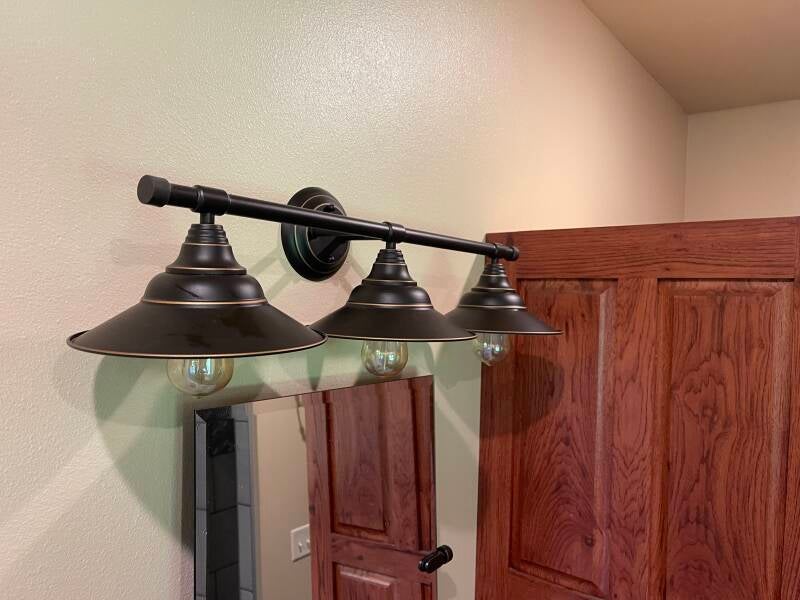 After photo of clean bathroom lights