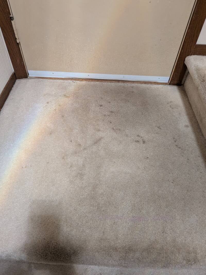 before photo of dirty entryway