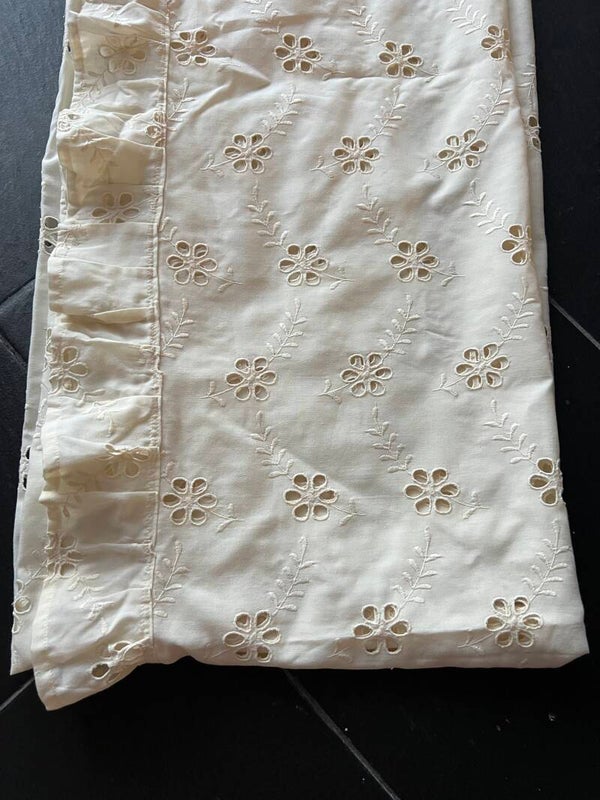 Ecru broderie sluier voor rechte sluierstok