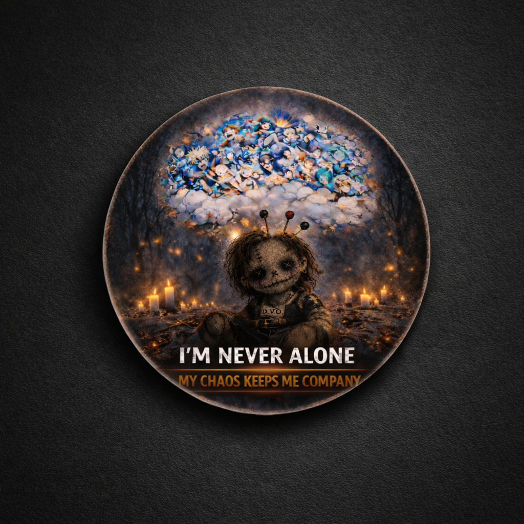 DVO Button I’m Never Alone
