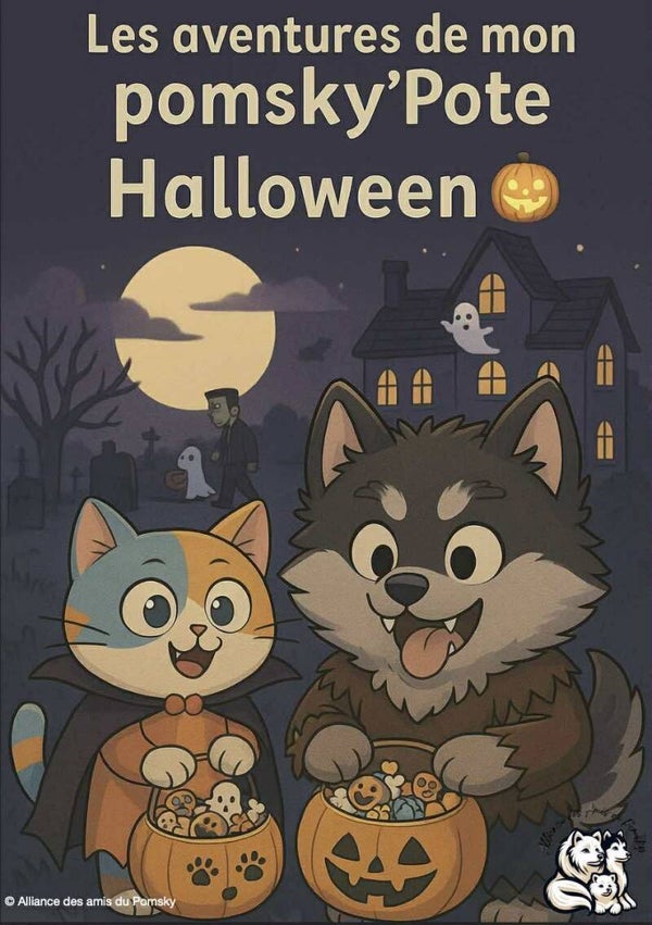 Votre Pomsky Pote se déguise pour Halloween ! 🐶🎃 Le coloriage magique que vos enfants ne quitteront plus.
