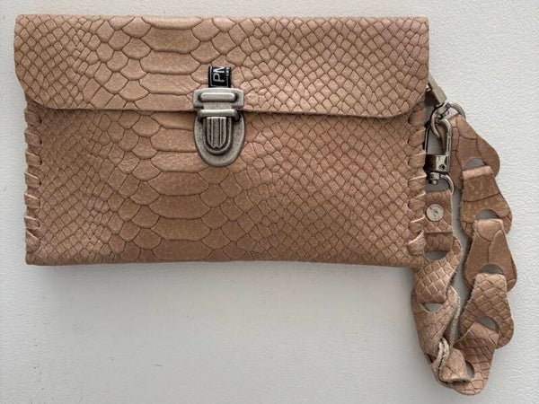 Clutch - Portemonnee - Beige - Snakeprint -