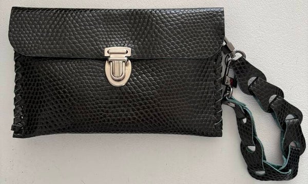 Clutch - Portemonnee - Groen - Snakeprint -