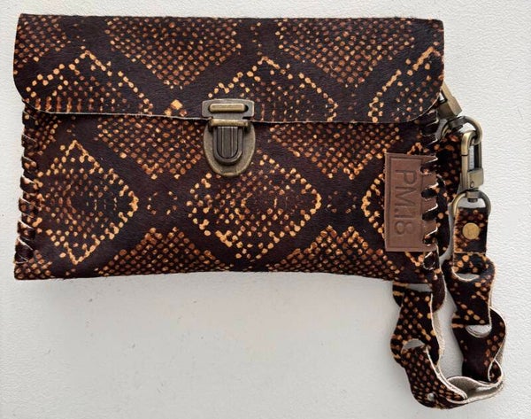 Clutch - Portemonnee - Koeienhuid - Snakeprint -